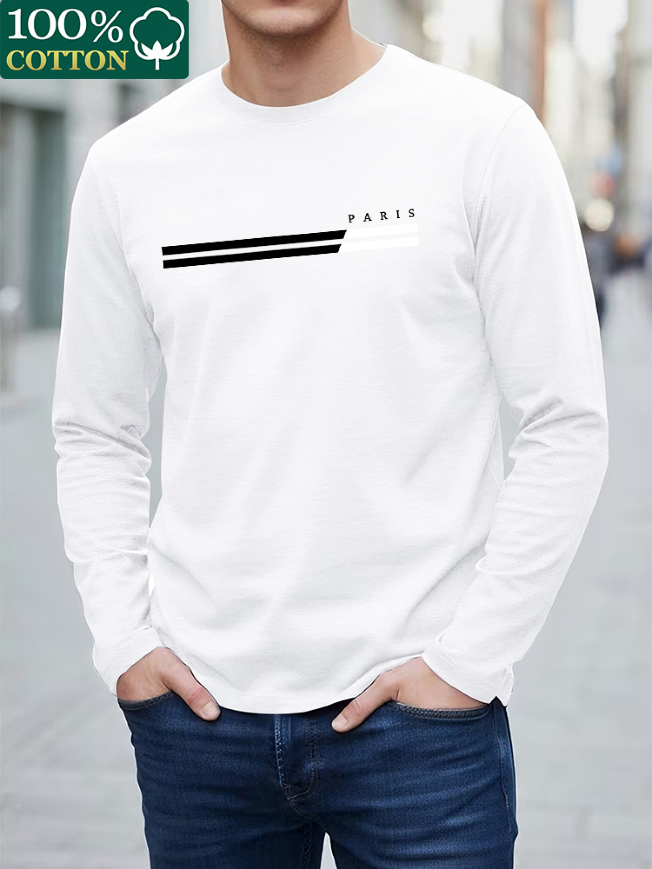100 COTTONMen Crew Neck Long S - đánh giá và giá Undershirt Crew Neck